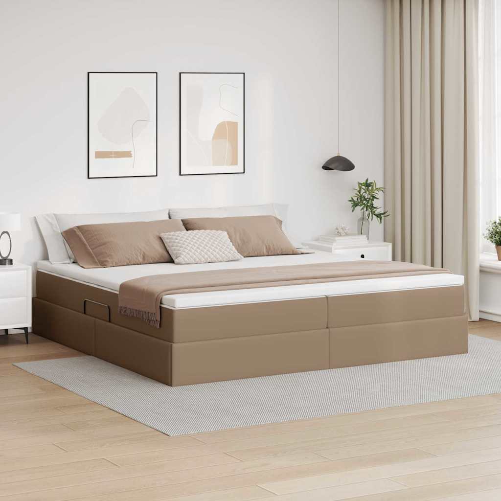 Cama com arrumação e colchão 100 x 200 cm Couro sintético