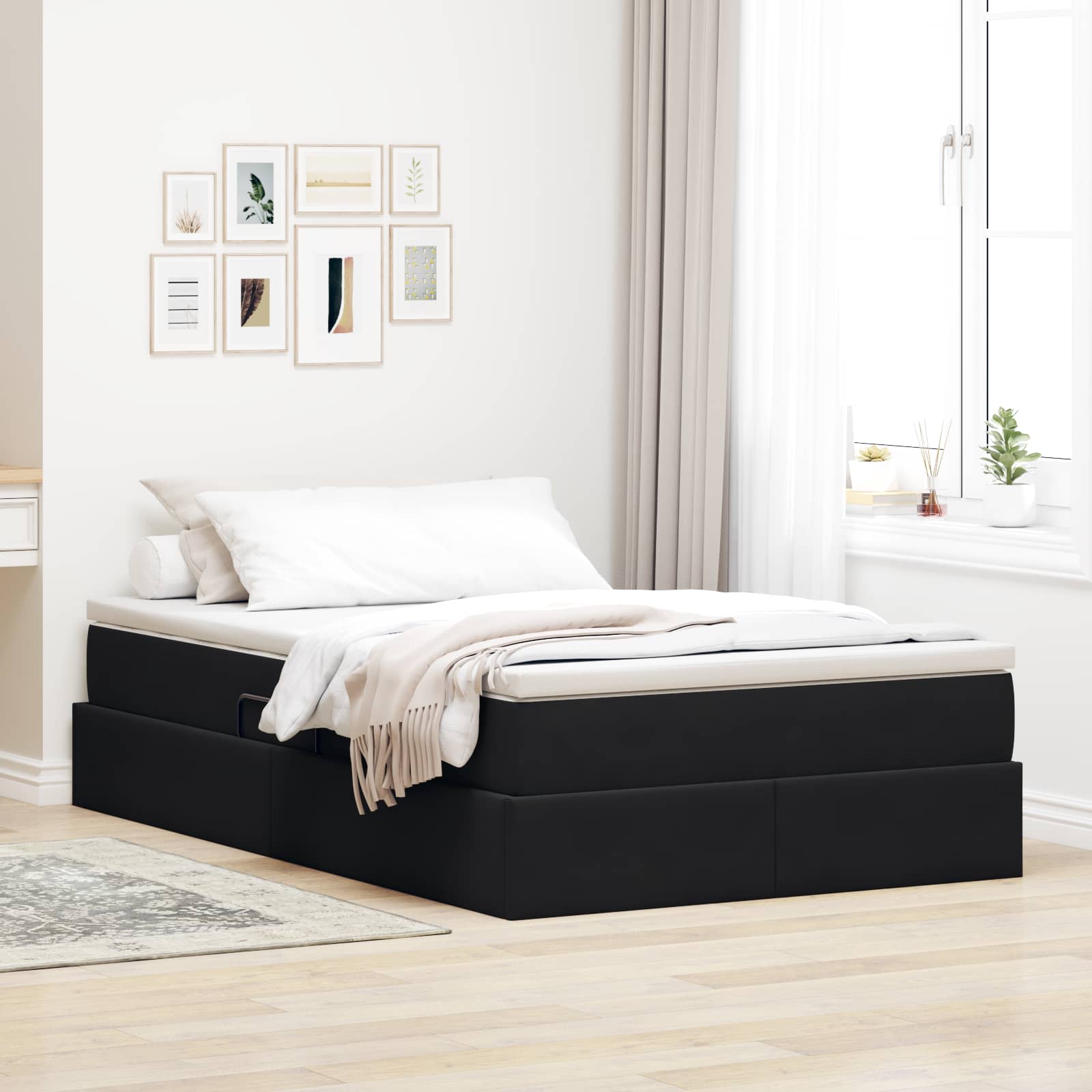 Cama com arrumação e colchão Azul 120 x 190 cm Veludo