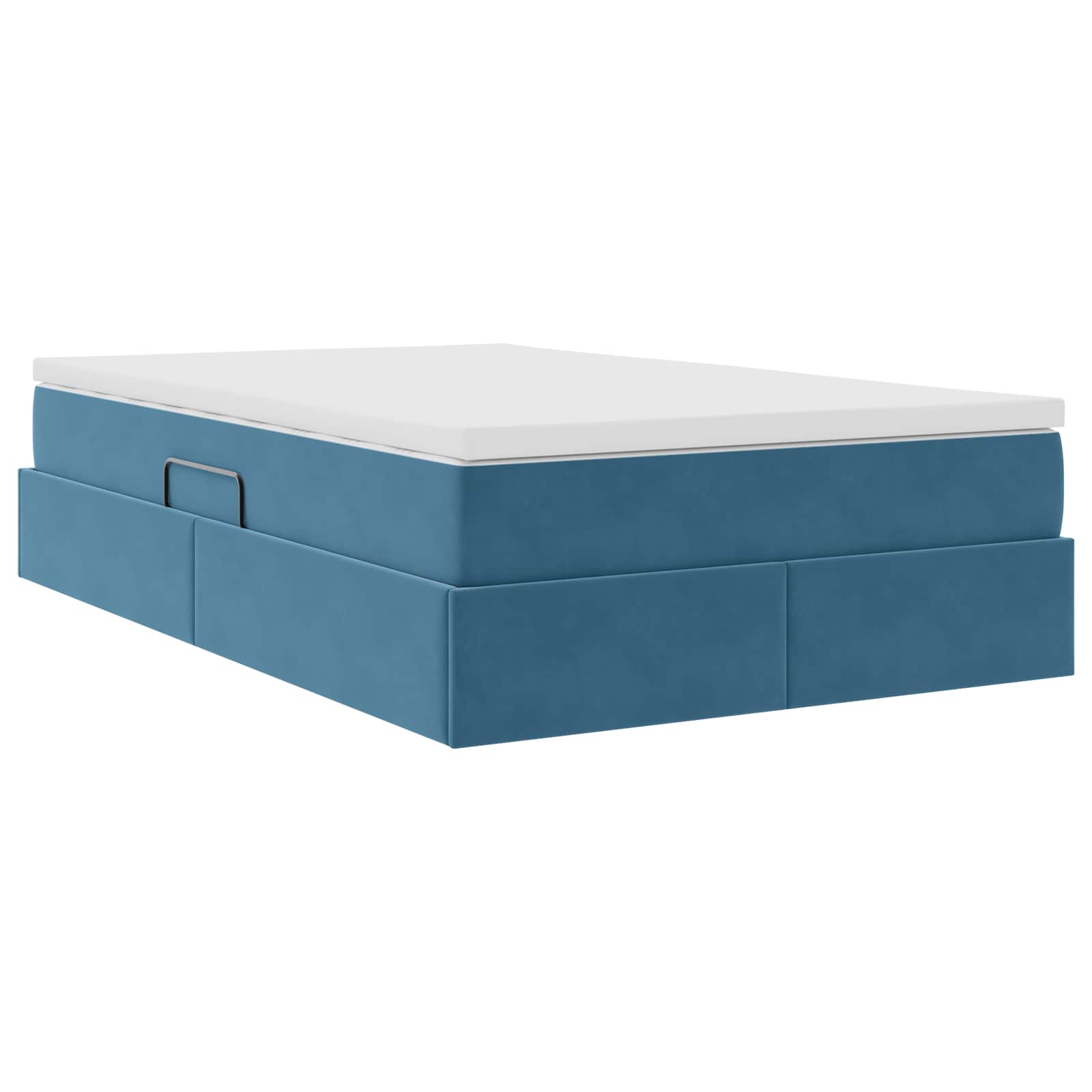 Cama con almacenamiento y colchón Azul 120 x 190 cm Terciopelo