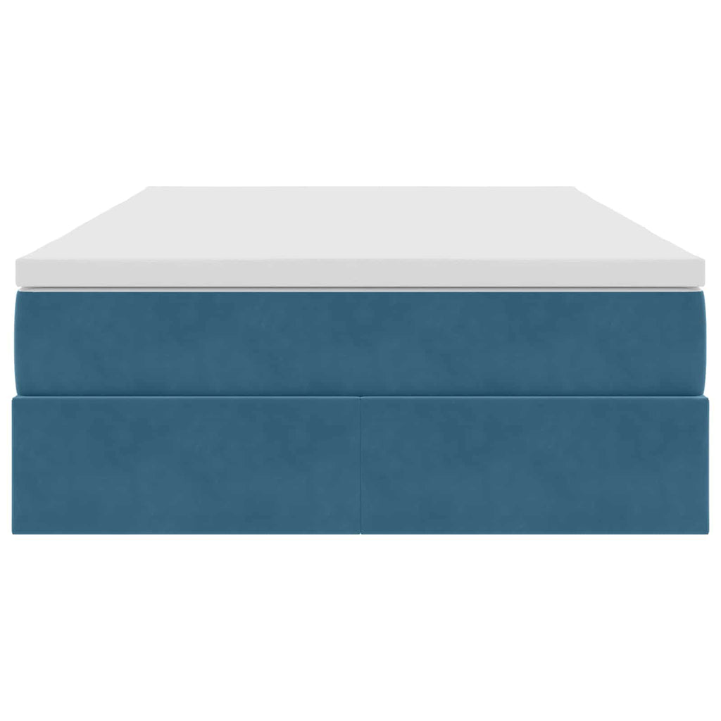 Cama con almacenamiento y colchón Azul 120 x 190 cm Terciopelo