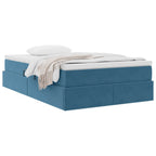 Cama con almacenamiento y colchón Azul 120 x 190 cm Terciopelo