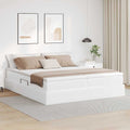 Cama con almacenamiento y colchón 180 x 200 cm Cuero sintético