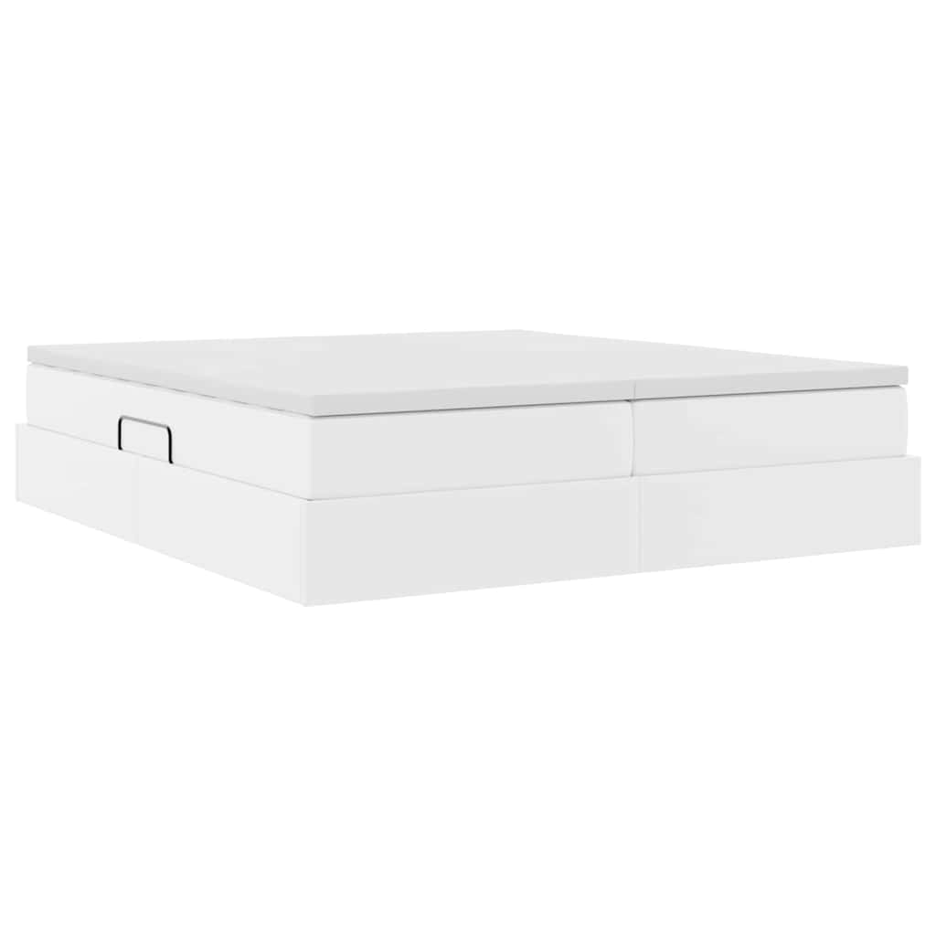 Cama con almacenamiento y colchón 180 x 200 cm Cuero sintético