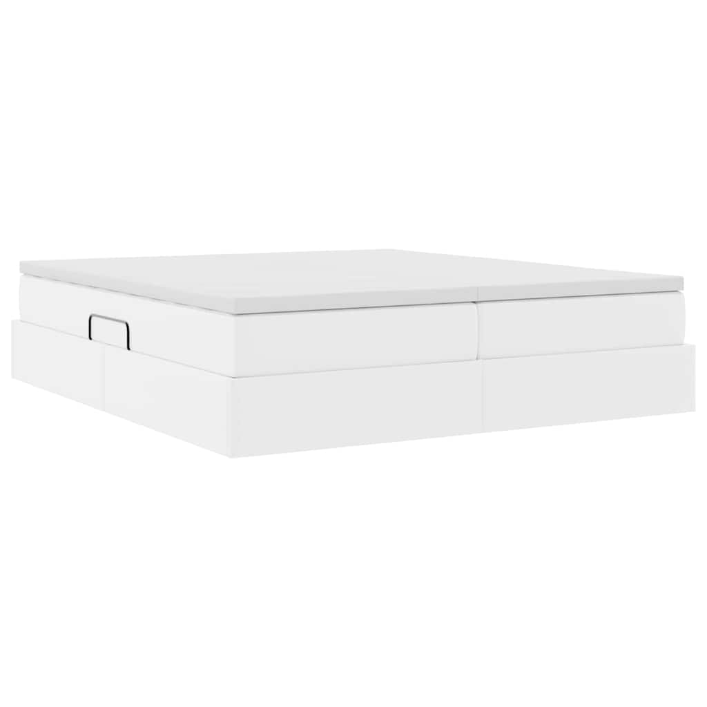 Cama con almacenamiento y colchón 180 x 200 cm Cuero sintético