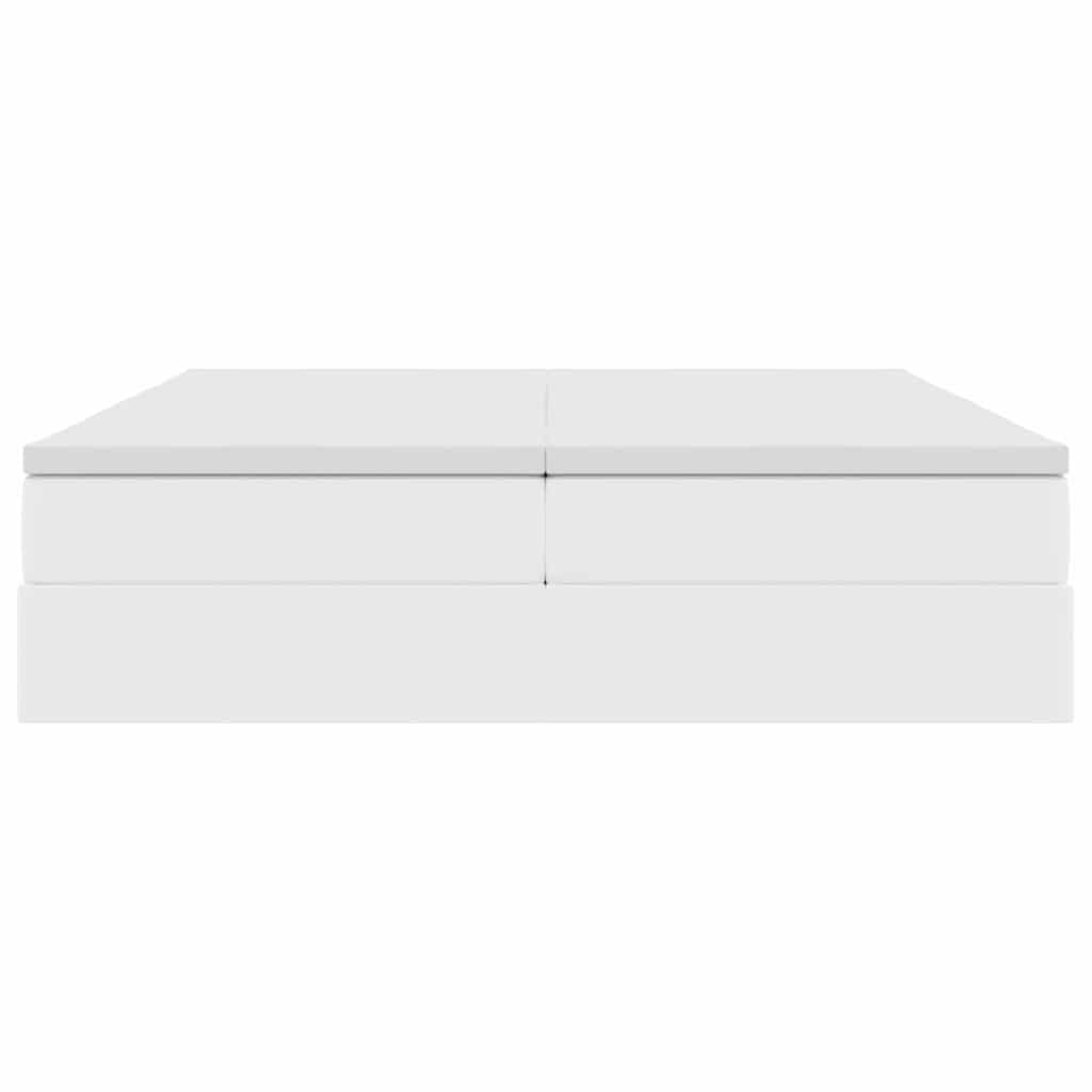 Cama con almacenamiento y colchón 180 x 200 cm Cuero sintético