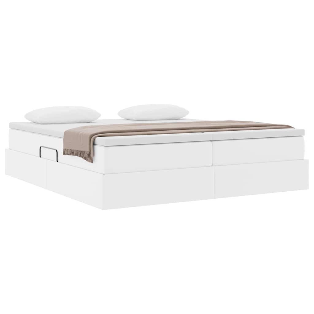 Cama con almacenamiento y colchón 180 x 200 cm Cuero sintético