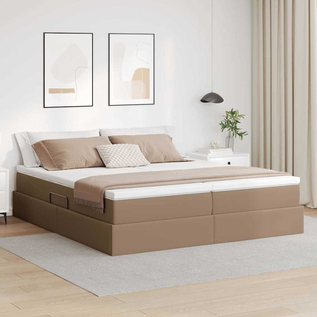 Bed with storage and mattress 180 x 200 cm Faux Leather
