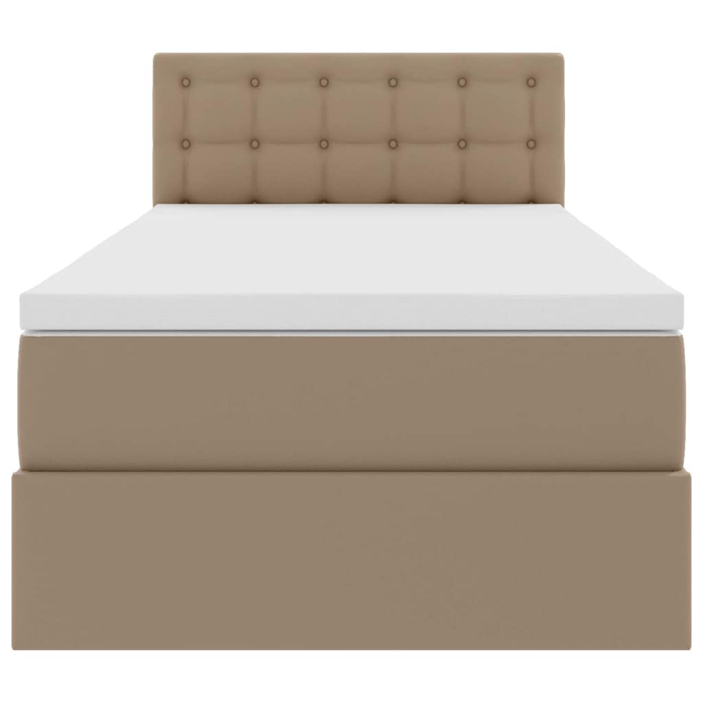 Cama con almacenamiento y colchón Capuchino 100 x 200 cm