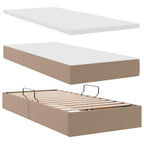Cama con almacenamiento y colchón Capuchino 100 x 200 cm