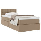 Cama con almacenamiento y colchón Capuchino 100 x 200 cm