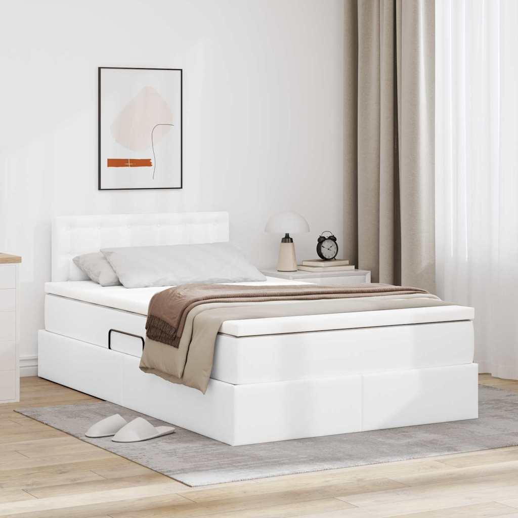 Cappuccino bed with storage and mattress 100 x 200 cm