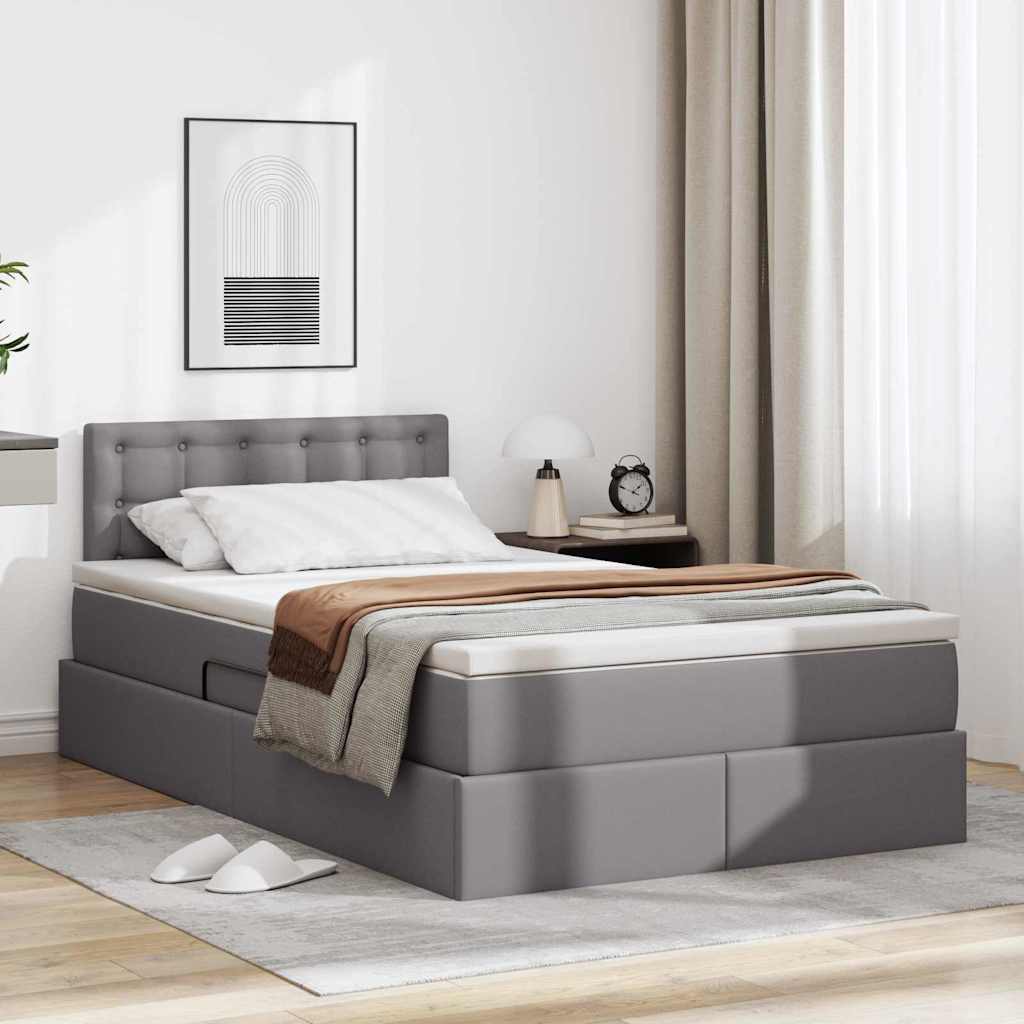 Cappuccino bed with storage and mattress 100 x 200 cm