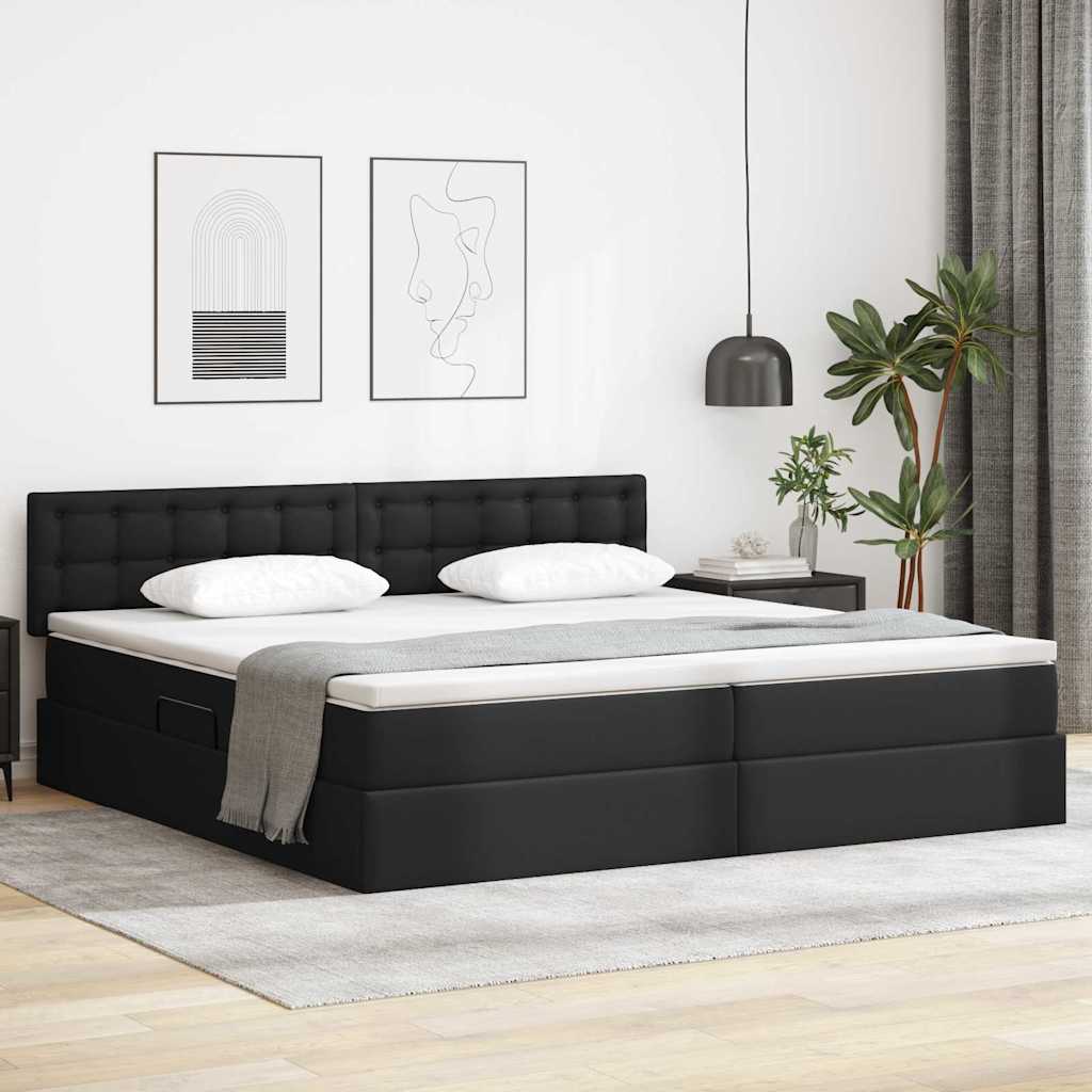 Cappuccino bed with storage and mattress 100 x 200 cm