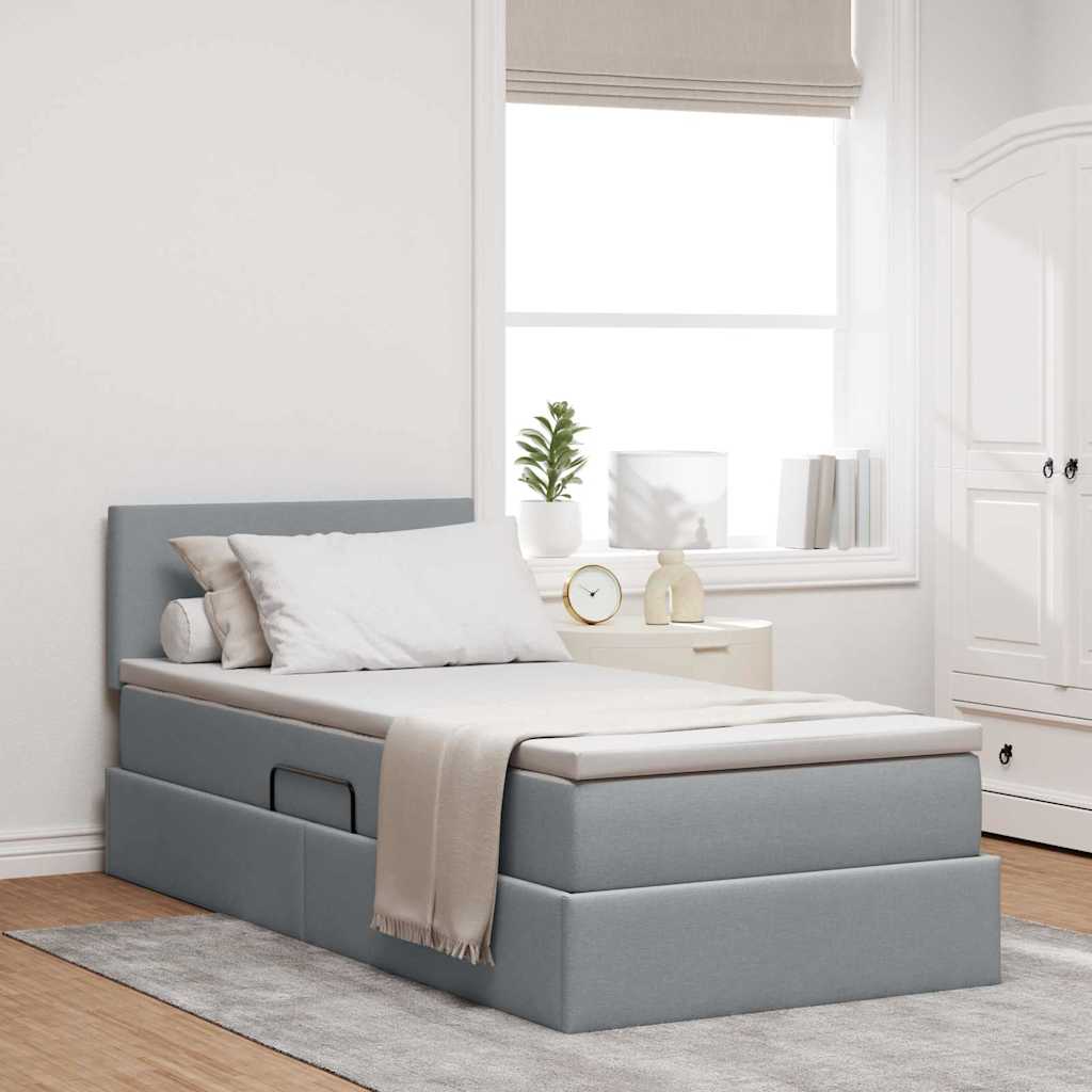 Cama com arrumação e colchão Azul 100 x 200 cm