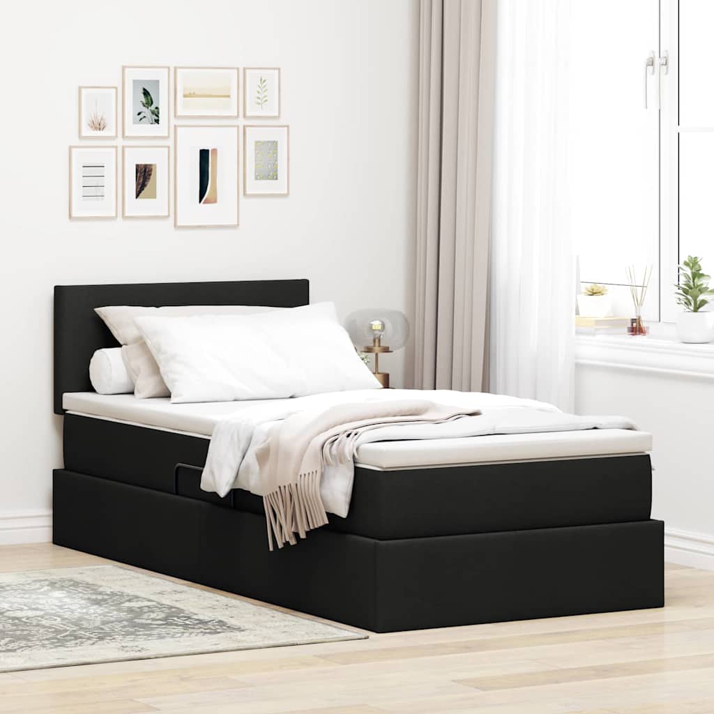 Cama com arrumação e colchão Azul 100 x 200 cm
