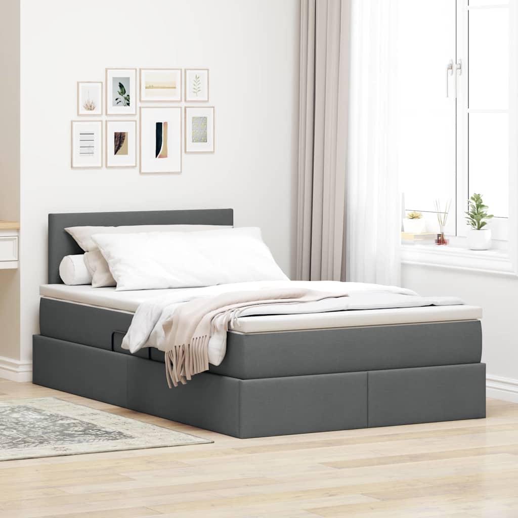 Cama com arrumação e colchão Azul 100 x 200 cm