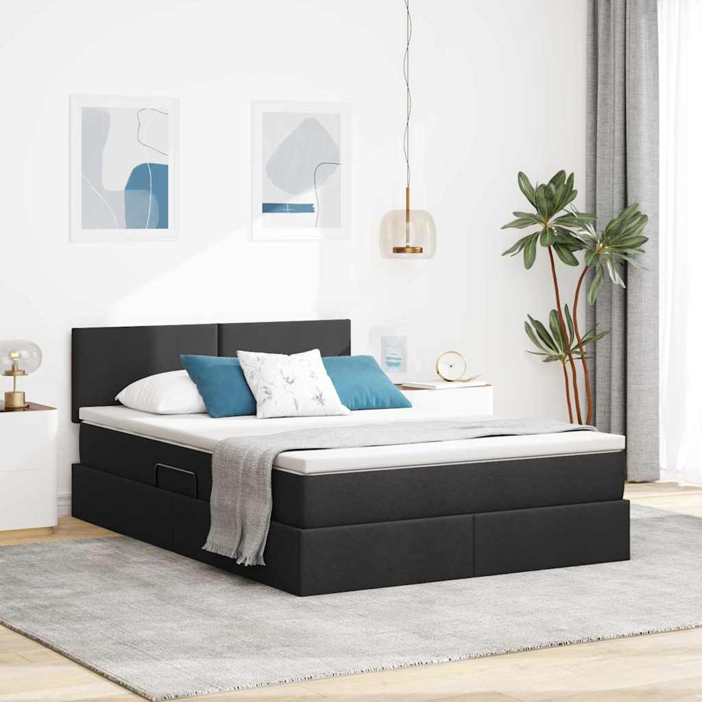 Cama com arrumação e colchão Azul 100 x 200 cm