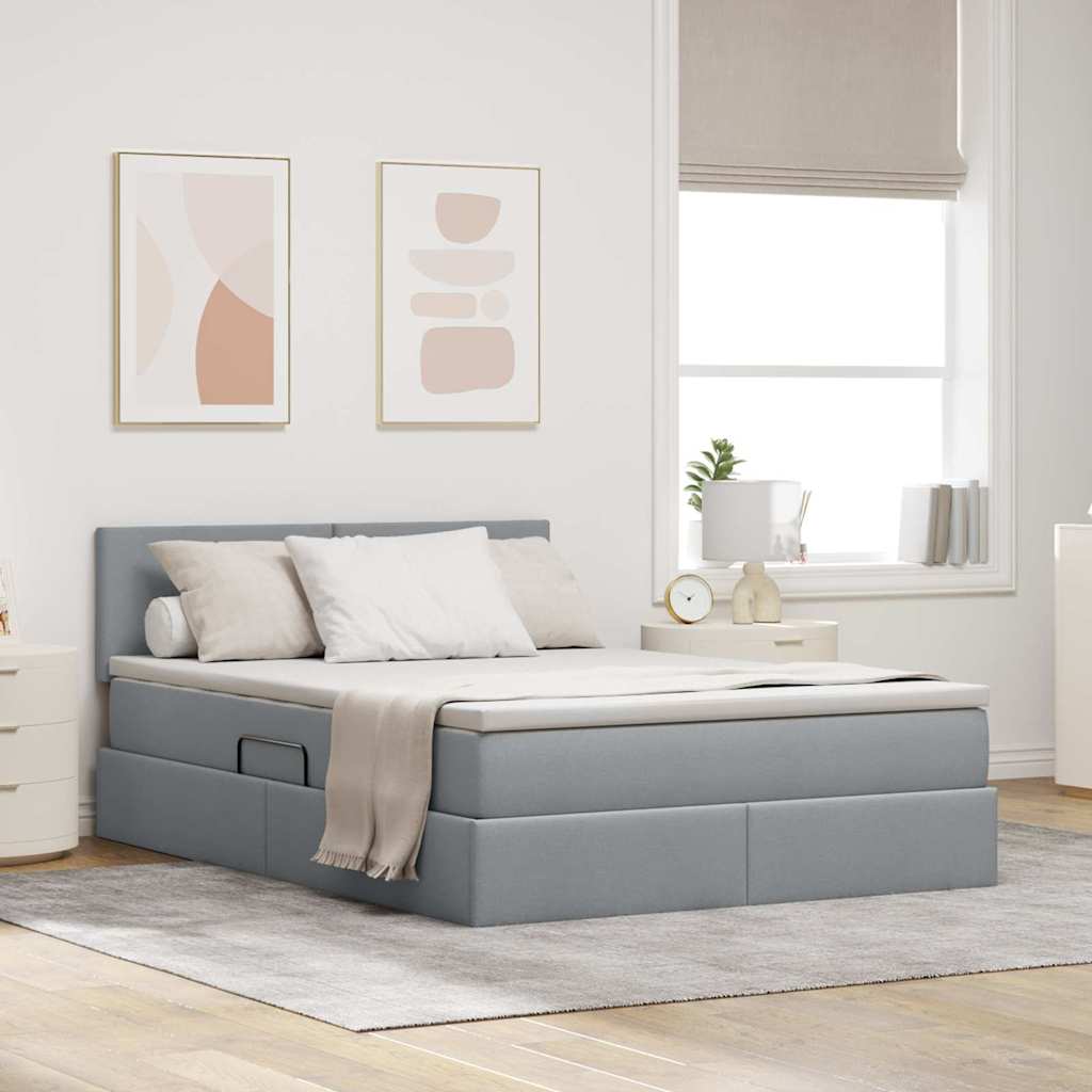 Cama com arrumação e colchão Azul 100 x 200 cm