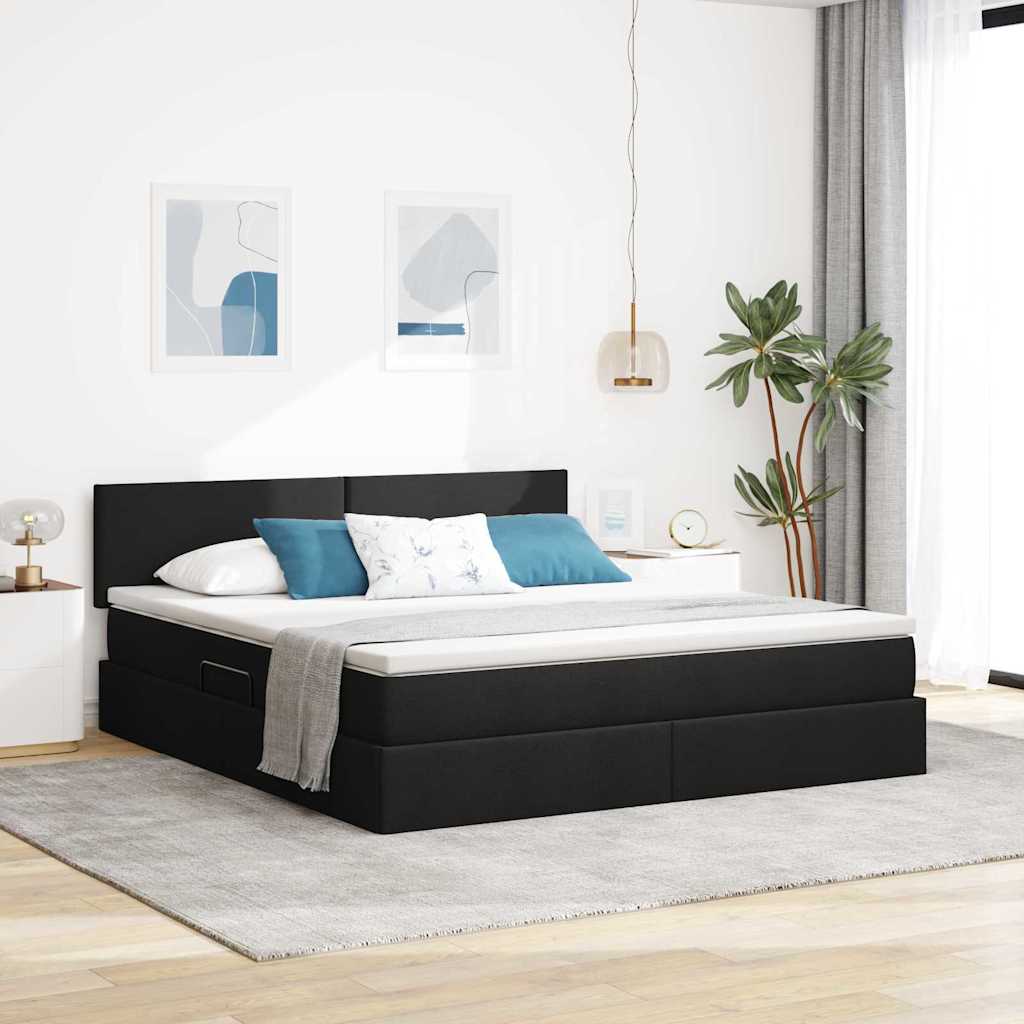 Cama com arrumação e colchão Azul 100 x 200 cm