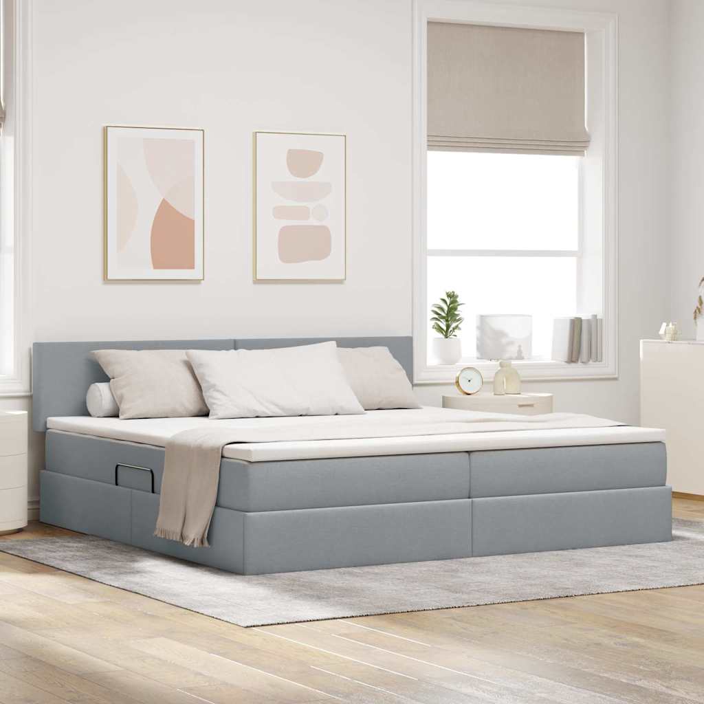 Cama com arrumação e colchão Azul 100 x 200 cm