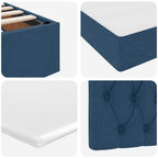 Cama com arrumação e colchão Azul 100 x 200 cm