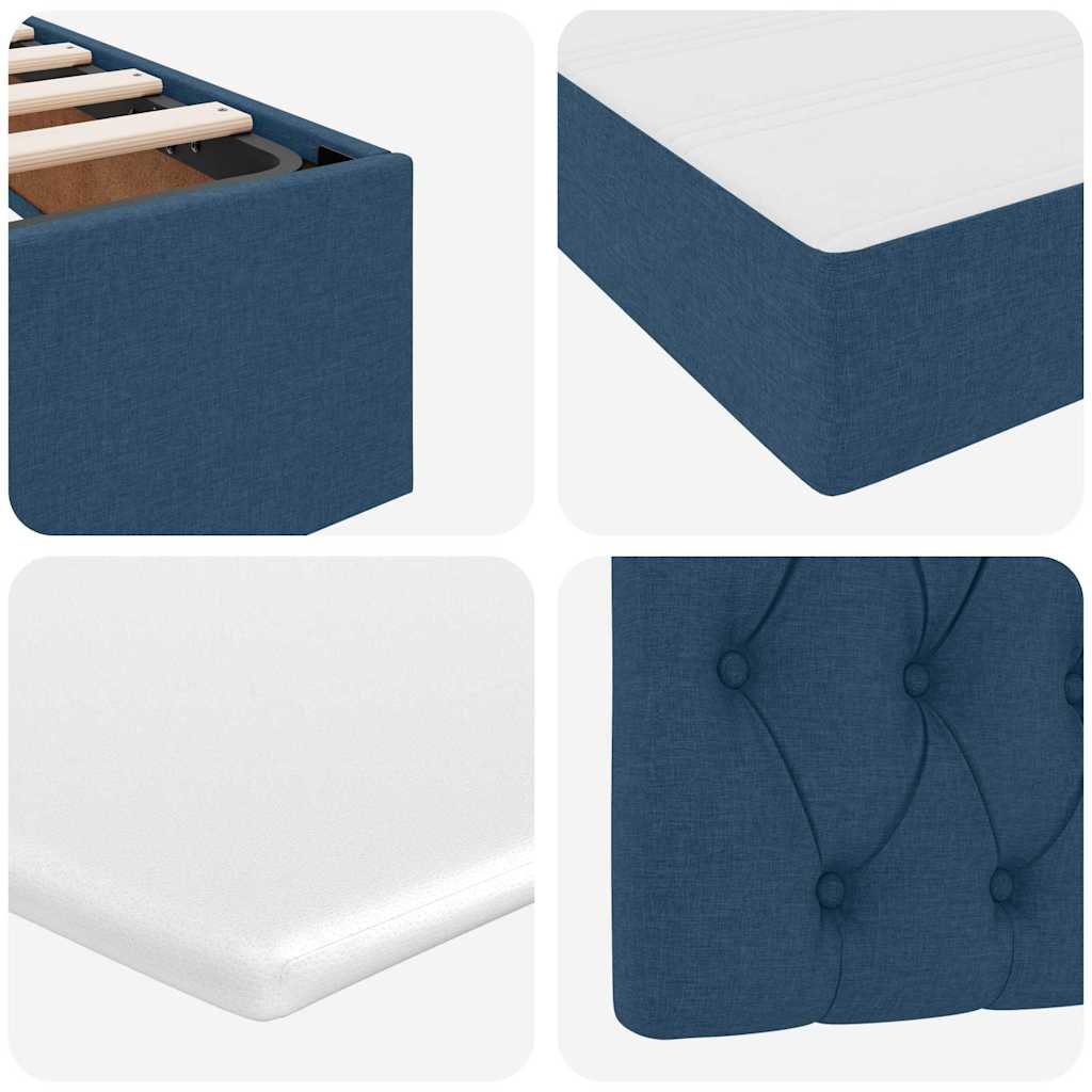 Cama com arrumação e colchão Azul 100 x 200 cm