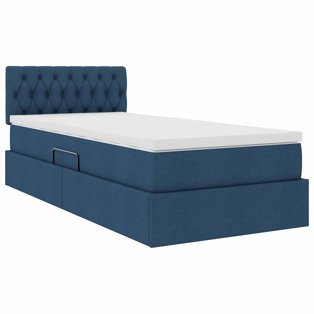 Cama com arrumação e colchão Azul 100 x 200 cm