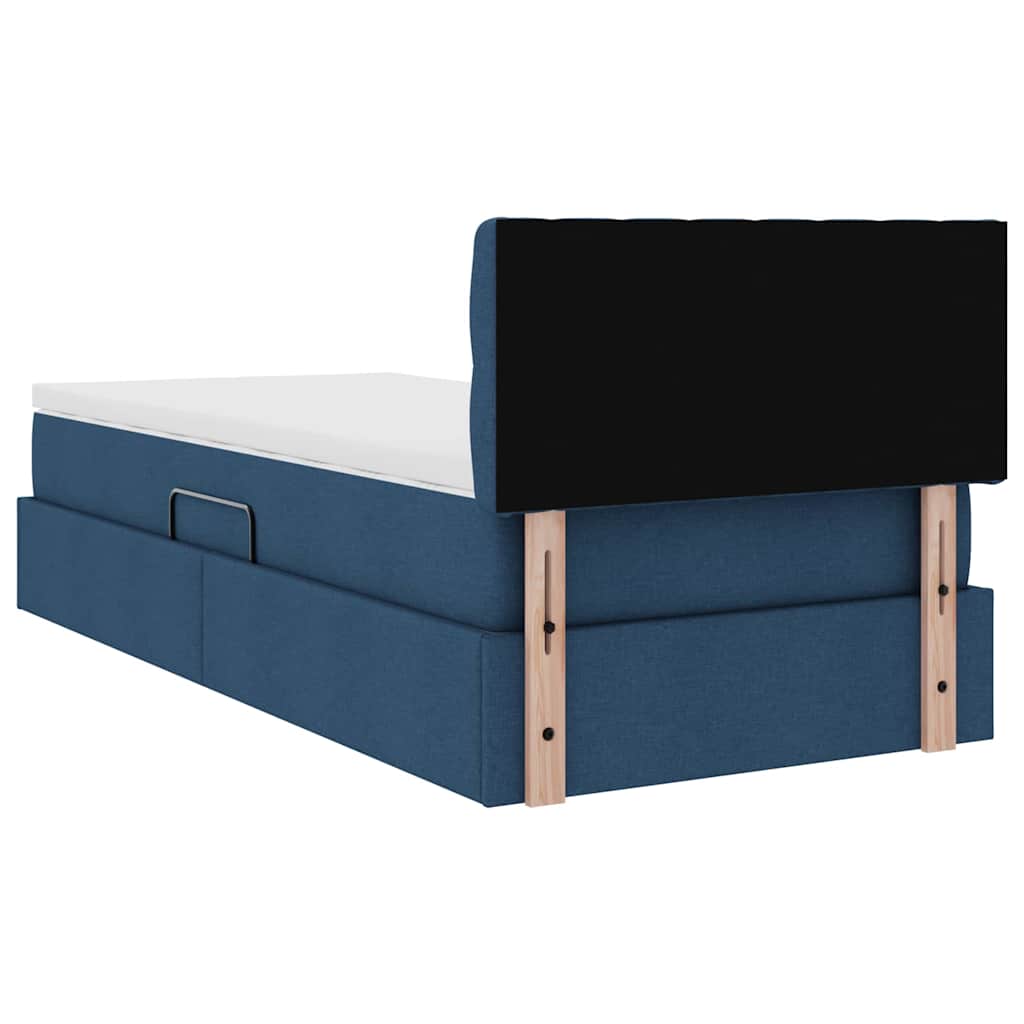 Cama com arrumação e colchão Azul 100 x 200 cm