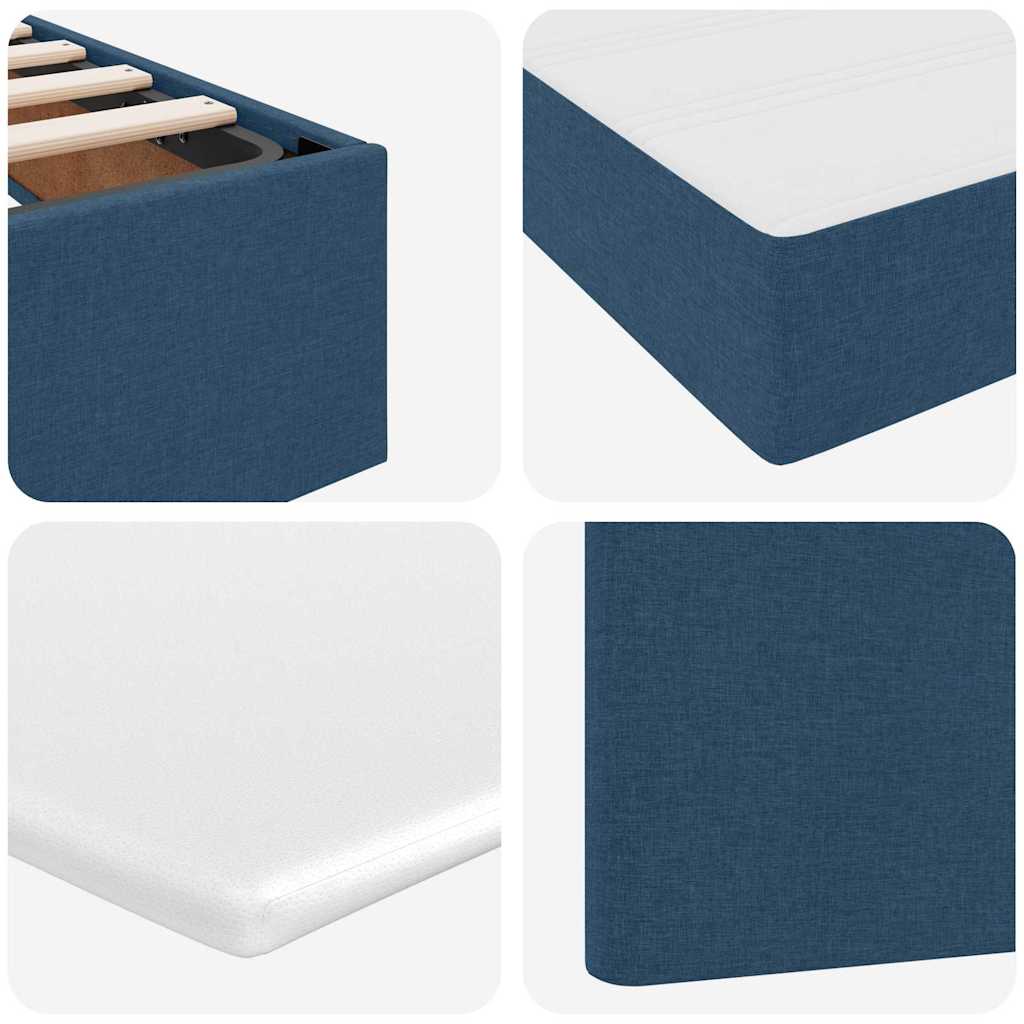 Cama con almacenamiento Azul 100 x 200 cm Cuero sintético