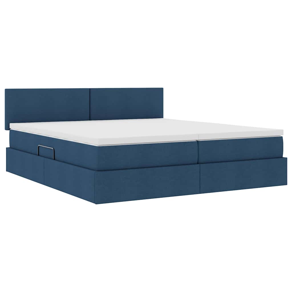 Cama con almacenamiento Azul 100 x 200 cm Cuero sintético