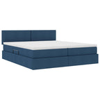 Cama con almacenamiento Azul 100 x 200 cm Cuero sintético