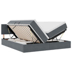 Cama con almacenamiento con cabecera Gris oscuro 90 x 200 cm