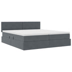 Cama con almacenamiento con cabecera Gris oscuro 90 x 200 cm