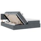 Cama con almacenamiento con cabecera Gris oscuro 90 x 200 cm