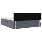 Cama con almacenamiento con cabecera Gris oscuro 90 x 200 cm