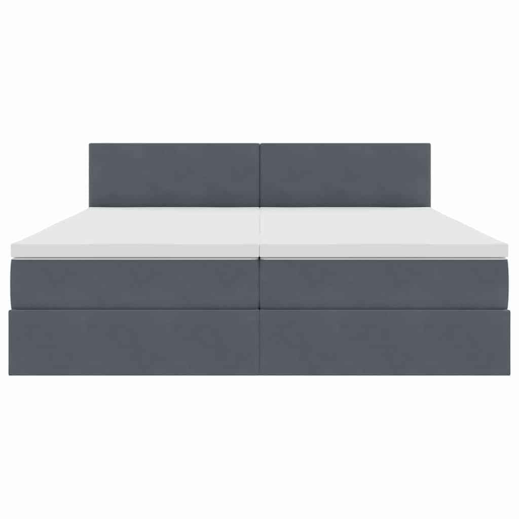 Cama con almacenamiento con cabecera Gris oscuro 90 x 200 cm