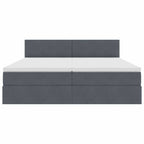 Cama con almacenamiento con cabecera Gris oscuro 90 x 200 cm
