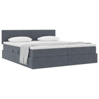 Cama con almacenamiento con cabecera Gris oscuro 90 x 200 cm