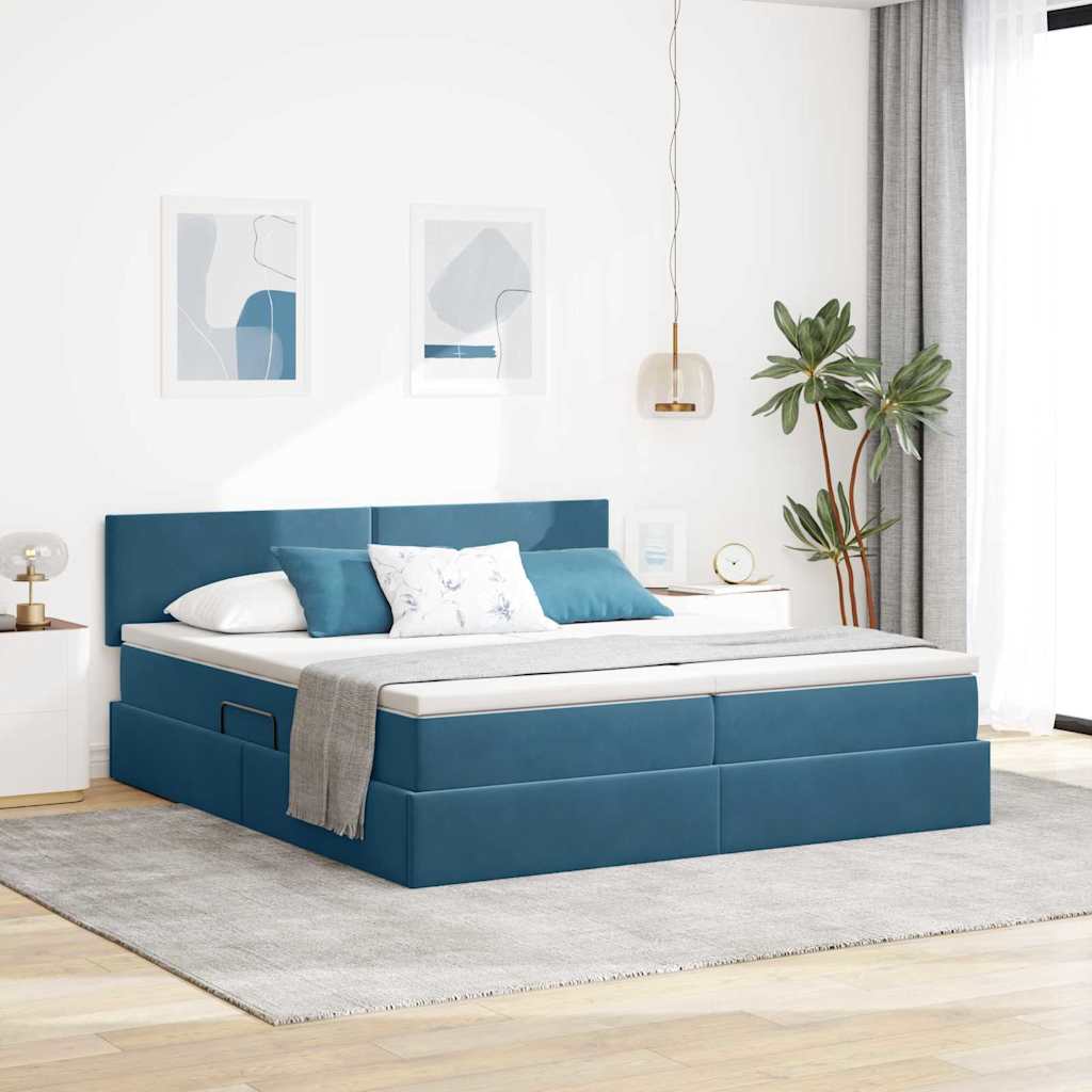 Dark Gray Storage Bed with Headboard 90 x 200 cm
