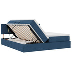 Cama de almacenamiento LED con colchón Azul 180 x 200 cm Tela