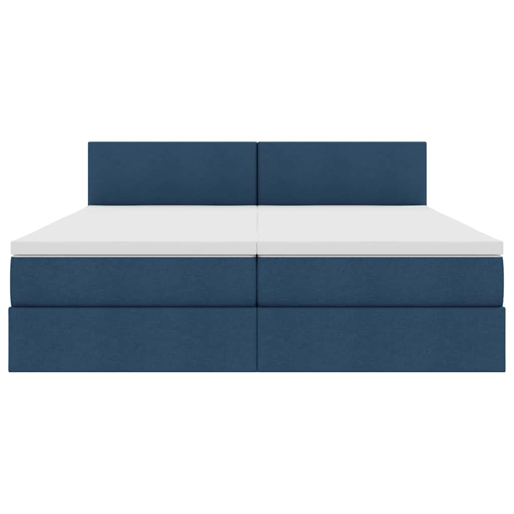 Cama de almacenamiento LED con colchón Azul 180 x 200 cm Tela