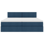 Cama de almacenamiento LED con colchón Azul 180 x 200 cm Tela