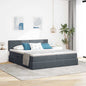 Cama de almacenamiento LED con colchón Azul Oscuro 180 x 200 cm