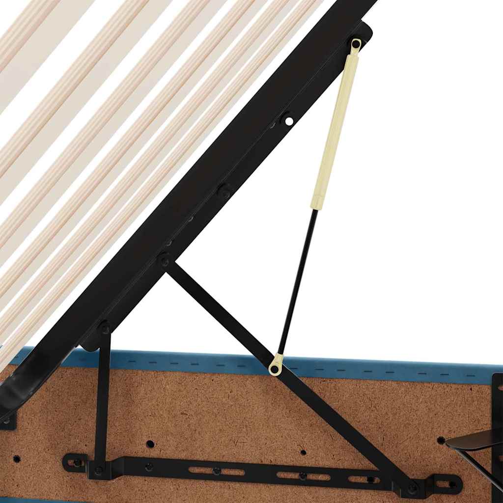 Cama de almacenamiento LED con colchón Azul Oscuro 180 x 200 cm