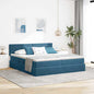 Cama de almacenamiento LED con colchón Azul Oscuro 180 x 200 cm