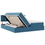 Cama de almacenamiento LED con colchón Azul Oscuro 180 x 200 cm