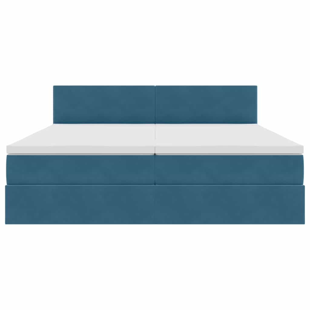 Cama de almacenamiento LED con colchón Azul Oscuro 180 x 200 cm