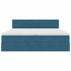 Cama de almacenamiento LED con colchón Azul Oscuro 180 x 200 cm