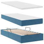 Cama de almacenamiento LED con colchón Azul Oscuro 180 x 200 cm
