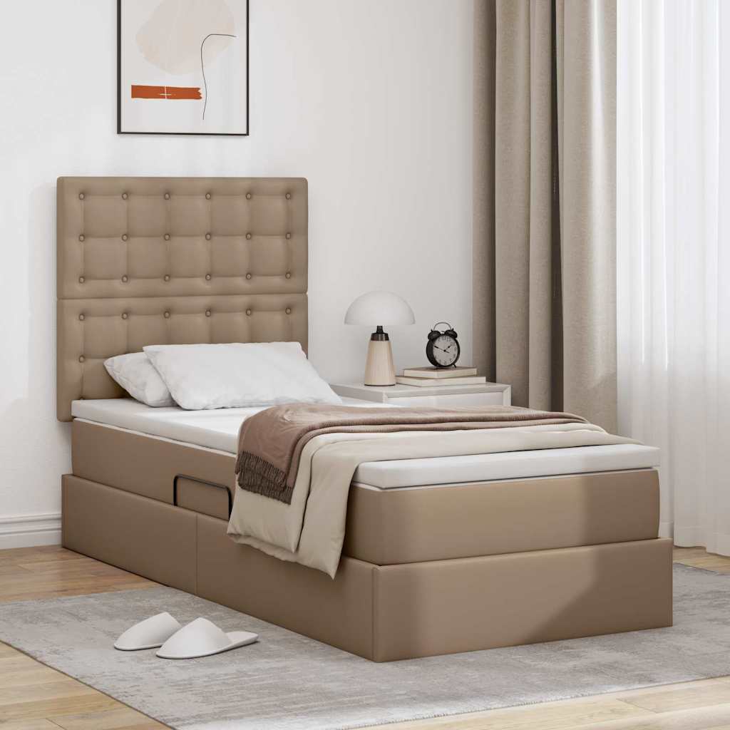 Cama com arrumação 120 x 190 cm Pele sintética